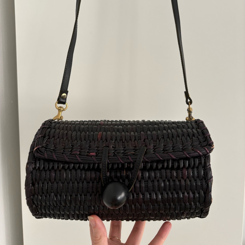 Clare V Bari Woven Roller Bag in Black